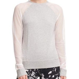DKNY Mesh Raglan Sleeve Pullover Sweater
